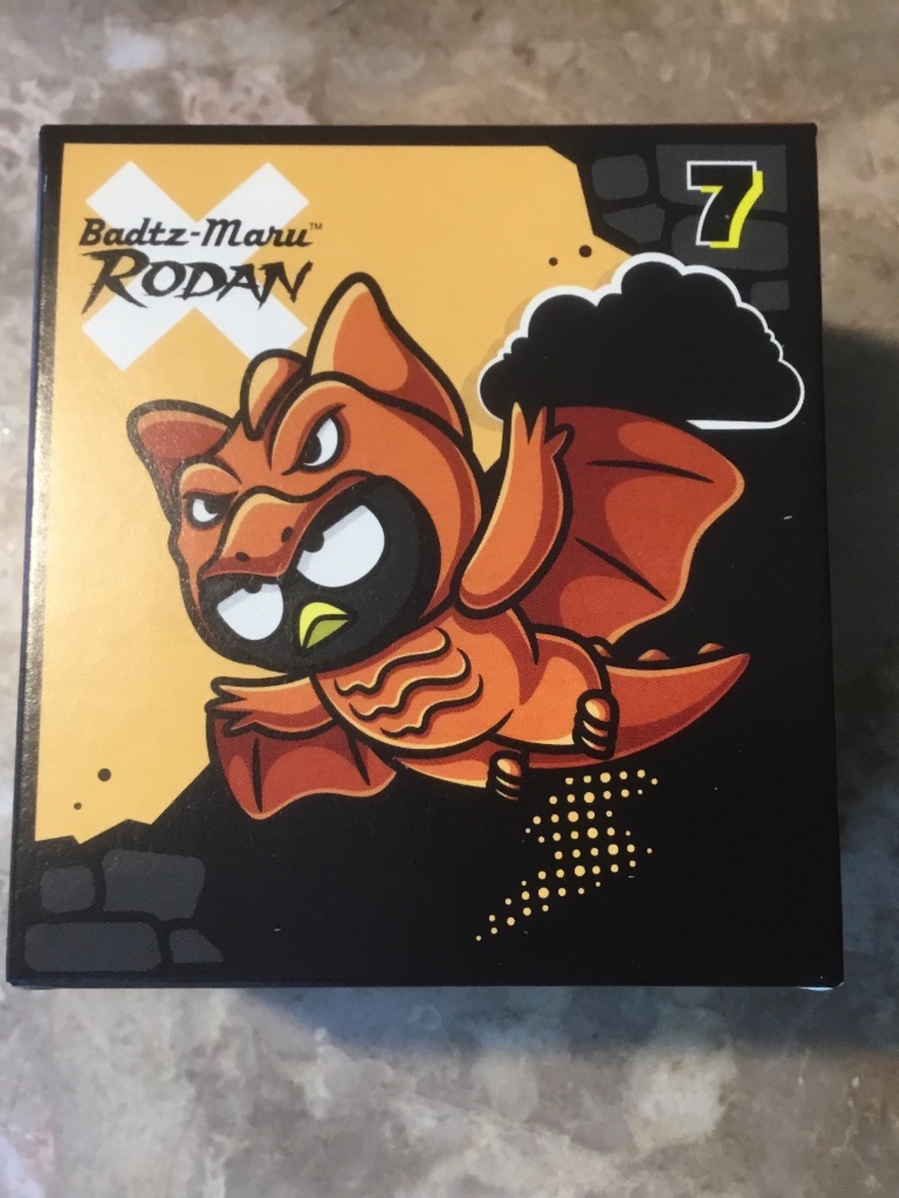 Rodan (Badtz-Maru) Toy & McDonalds Happy Meal Box-Hello Kitty & Godzilla Series
